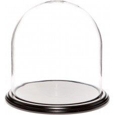 Plymor Brand 11.75" x 12" Glass Display Dome Cloche (Black Wood Veneer Base) 840003144277  202344649864